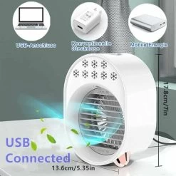 Tragbare Klimaanlage, Persönlicher Luftkühler, Tragbarer Mini-Luftkühler, Tragbarer Persönlicher Klimaanlagenventilator, 3-Gang-Mobilkühler (grün) -Elektrischer Ventilator Verkäufe 97089379 3