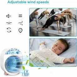 Tragbare Klimaanlage, Persönlicher Luftkühler, Tragbarer Mini-Luftkühler, Tragbarer Persönlicher Klimaanlagenventilator, 3-Gang-Mobilkühler (grün) -Elektrischer Ventilator Verkäufe 97089379 5