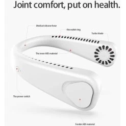 Tragbarer Halsventilator, Blattloser Halsventilator, Hnde Frei Um Den Hals, Tragbarer Persnlicher Ventilator, Tragbarer 3-Gang-USB-Halsventilator, Blattloser, Freihndiger Ventilator F��r B��ro, Reisen -Elektrischer Ventilator Verkäufe 97095353 3