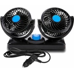 Auto-Ventilator 12v Dual Rotierenden Köpfe Silent 360 Grad Rotierenden 2 Geschwindigkeit Einstellbar Auto Mit Zigarettenanzünder