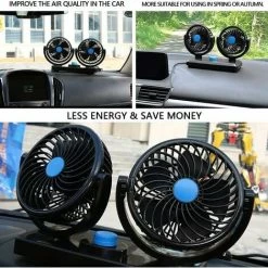 Auto-Ventilator 12v Dual Rotierenden Köpfe Silent 360 Grad Rotierenden 2 Geschwindigkeit Einstellbar Auto Mit Zigarettenanzünder -Elektrischer Ventilator Verkäufe 97838071 4