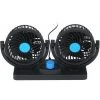 KKmoon 12V USB Dual Head Large Wind Cooling Fan 2 Geschwindigkeit Einstellbare Windgeschwindigkeit Tischventilator Schwarz Blau