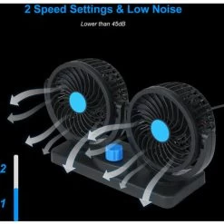 KKmoon 12V USB Dual Head Large Wind Cooling Fan 2 Geschwindigkeit Einstellbare Windgeschwindigkeit Tischventilator Schwarz Blau 10 KKmoon 12V USB Dual Head Large Wind Cooling Fan 2 Geschwindigkeit Einstellbare Windgeschwindigkeit Tischventilator Schwarz Blau -Elektrischer Ventilator Verkäufe 97856209 4
