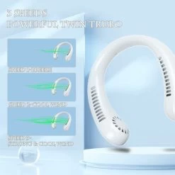 Tragbarer Mini-Halsventilator, USB Bladeless Mit 360 ° Luftstrom, Sommerkühlung Zum Kochen, Reisen, Outdoor-Aktivitäten 9 Tragbarer Mini-Halsventilator, USB Bladeless Mit 360 ° Luftstrom, Sommerkühlung Zum Kochen, Reisen, Outdoor-Aktivitäten -Elektrischer Ventilator Verkäufe 98253682 3