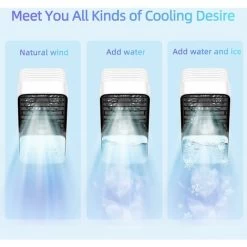 Tragbare Klimaanlage, 4-in-1-Luftkühler, 700 Ml, Leise Mobile Klimaanlage, 120 ° Schwingen, 3 Geschwindigkeiten, Lüfter, Luftreiniger, Zuhause, Büro, Weiß, Groß -Elektrischer Ventilator Verkäufe 98256049 5