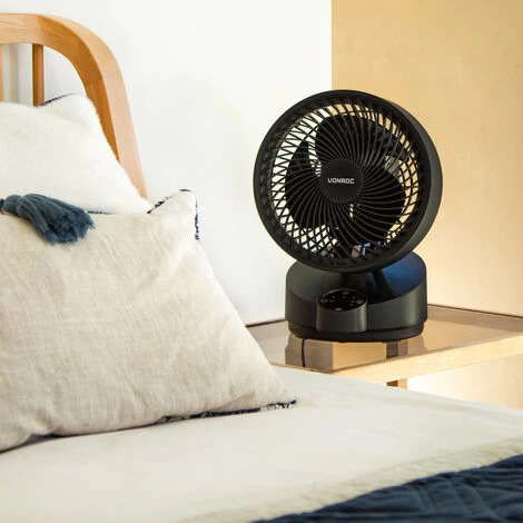 Hochwertiger Tischventilator - Sehr Leise - 3 Geschwindigkeitsstufen - Schwarz Inklusive Fernbedienung 4 Hochwertiger Tischventilator - Sehr Leise - 3 Geschwindigkeitsstufen - Schwarz Inklusive Fernbedienung – Bild 2