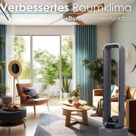 Echos Turmventilator 12 Stufen 3 Modi 15h Timer LED-Display Fernbedienung DC Motor 50 Watt 4 Echos Turmventilator 12 Stufen 3 Modi 15h Timer LED-Display Fernbedienung DC Motor 50 Watt – Bild 2