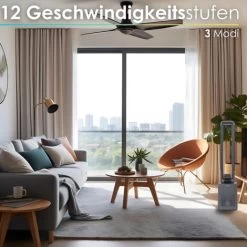 Echos Turmventilator 12 Stufen 3 Modi 15h Timer LED-Display Fernbedienung DC Motor 50 Watt 9 Echos Turmventilator 12 Stufen 3 Modi 15h Timer LED-Display Fernbedienung DC Motor 50 Watt -Elektrischer Ventilator Verkäufe 99337920 3