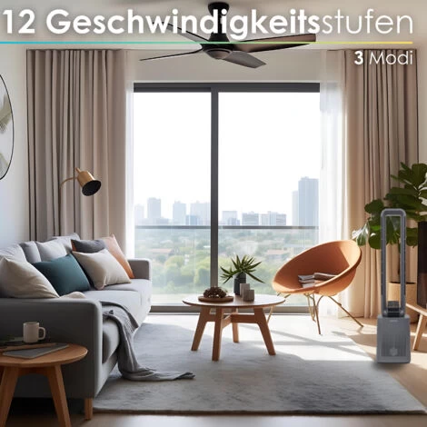 Echos Turmventilator 12 Stufen 3 Modi 15h Timer LED-Display Fernbedienung DC Motor 50 Watt 5 Echos Turmventilator 12 Stufen 3 Modi 15h Timer LED-Display Fernbedienung DC Motor 50 Watt – Bild 3