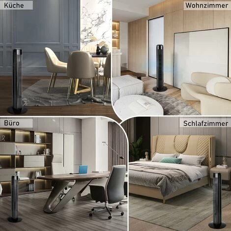 ZMH Turmventilator Leise Ventilator Schwarz: Schlafzimmer 90° Oszillierender Mit Fernbedienung Standventilatoren 80CM Mit 3 Geschwindigkeiten Säulenventilator 7.5H Timer Fan LED Display 7 ZMH Turmventilator Leise Ventilator Schwarz: Schlafzimmer 90° Oszillierender Mit Fernbedienung Standventilatoren 80CM Mit 3 Geschwindigkeiten Säulenventilator 7.5H Timer Fan LED Display – Bild 5