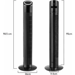 ZMH Turmventilator Leise Ventilator Schwarz: Schlafzimmer 90° Oszillierender Mit Fernbedienung Standventilatoren 98.5CM Mit 3 Geschwindigkeiten Säulenventilator 12H Timer Fan LED Display -Elektrischer Ventilator Verkäufe 99624599 4