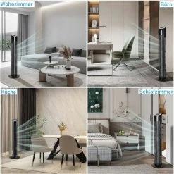 ZMH Turmventilator Leise Ventilator Schwarz: Schlafzimmer 90° Oszillierender Mit Fernbedienung Standventilatoren 98.5CM Mit 3 Geschwindigkeiten Säulenventilator 12H Timer Fan LED Display -Elektrischer Ventilator Verkäufe 99624599 5