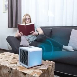 LIVINGTON Arctic Air Schwarz – Luftkühler Mit Verdunstungskühlung – Mobiles Klimagerät Mit 3 Stufen & 7 Stimmungslichtern – Mini Klimagerät, Tankvolumen Für 8h Kühlung Das Original Aus Dem TV -Elektrischer Ventilator Verkäufe 99921373 2